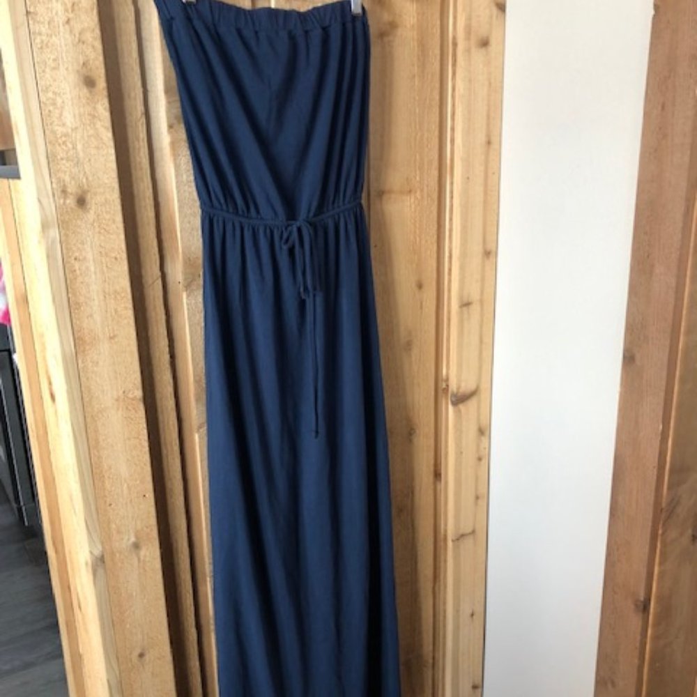 Splendid Blue Cotton Sleeveless Maxi Dress (Sz Small)